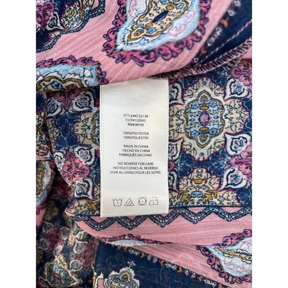 Kut from the Kloth Multicolor Sheer Blouse Geometric Bohemian Size Small - Picture 8 of 10